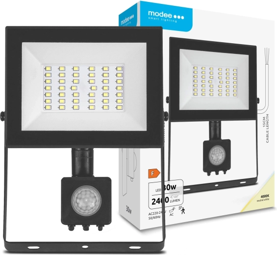 Modee reflektor LED E‑series z czujnikiem 30 W, 2400 lm, 120°, neutralna biel 4000 K