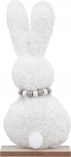 Dekoracyjna figurka zająca biała 19 cm