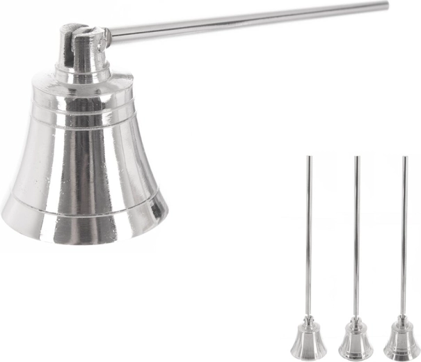 Srebrna metalowa gasidełko do świec 24 cm