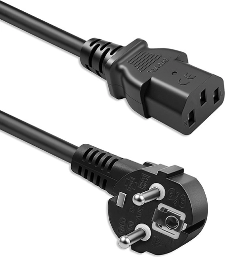 Kabel zasilający Schuko CEE 7/7 z wtykiem kątowym do IEC C13 1,8 m