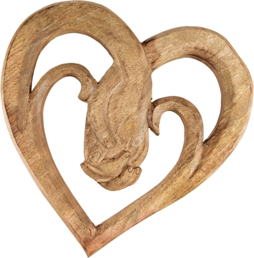 Dekoracja „Serce w dłoniach” z drewna mango