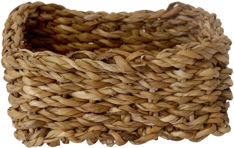 Kwadratowy niski koszyk z trawy morskiej 22 × 22 × 10 cm