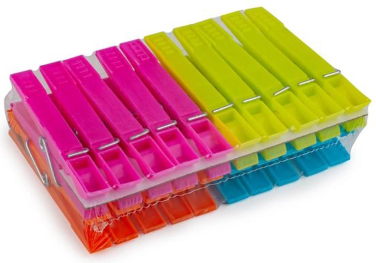 Plastowe klamerki do prania 20 szt., 4 kolory