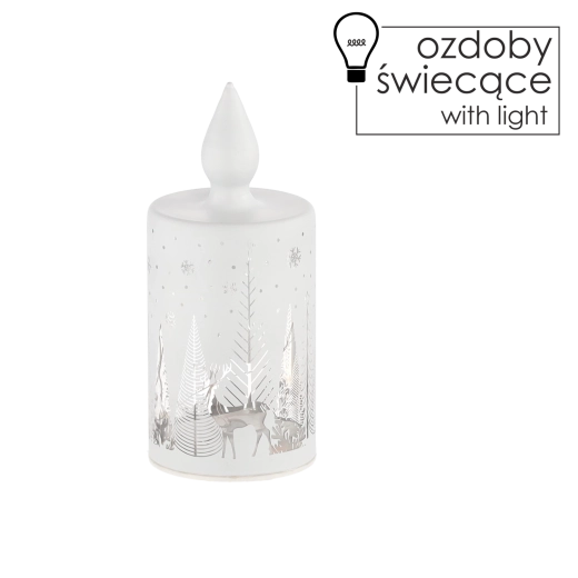 Biała świeca LED 7,5 × 17 cm