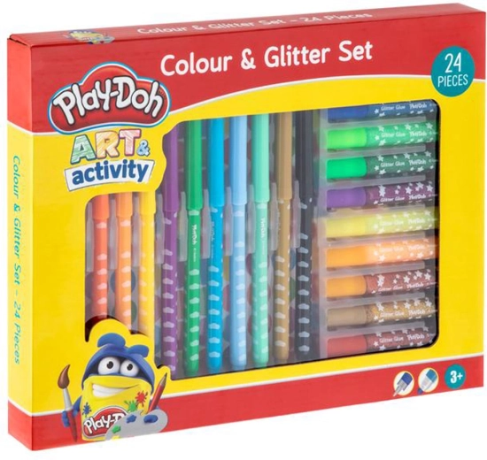 Zestaw kolorów i brokatu PLAY-DOH, 24 szt.