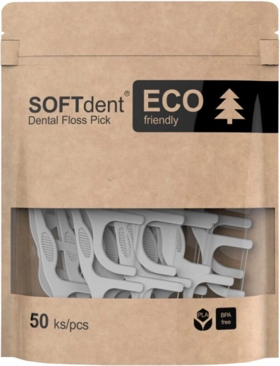 Softdent Eco wykałaczki dentystyczne z nicią 50 szt.