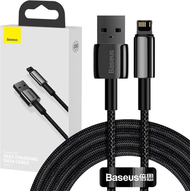Baseus Tungsten Gold kabel USB – Lightning 2,4 A 2 m – czarny