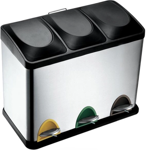 Stalowy kosz na segregację odpadów 45 l