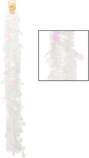 Świąteczny biały łańcuch dekoracyjny 2 m