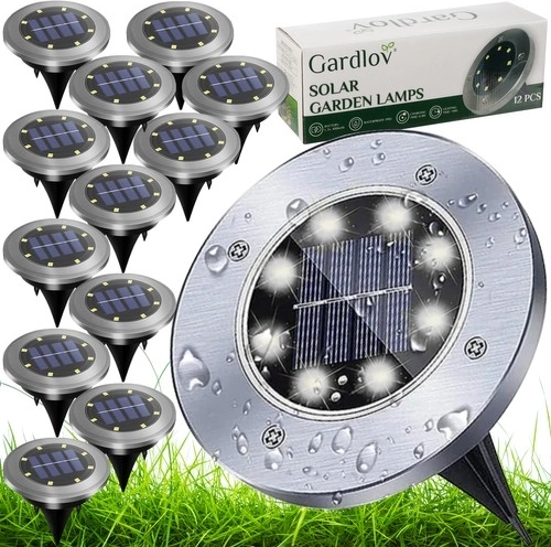 Solarne światła ogrodowe LED - 12 sztuk