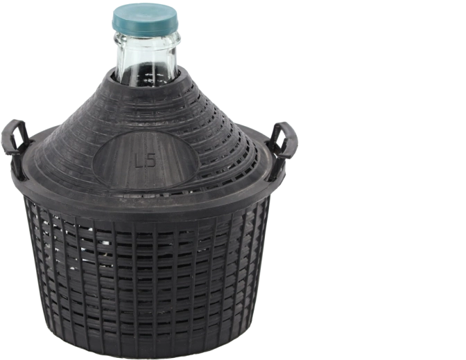 Szklany gąsior w koszu 5 l