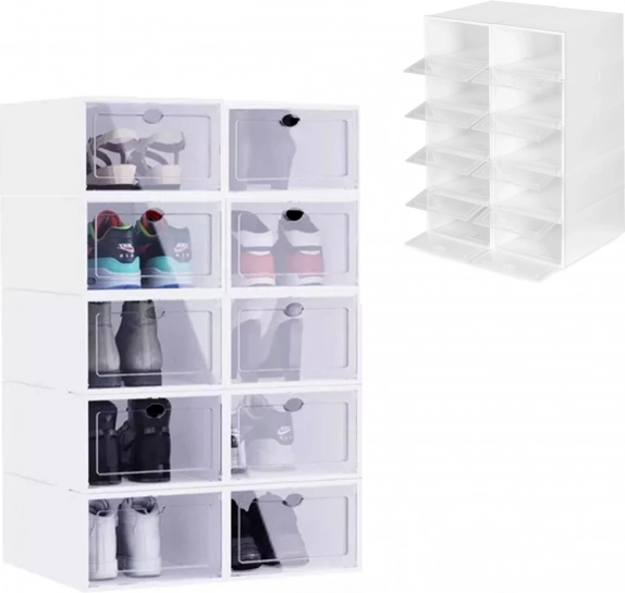 Modułowy organizer na buty z tworzywa sztucznego, zestaw 10 szt. MODERNHOME