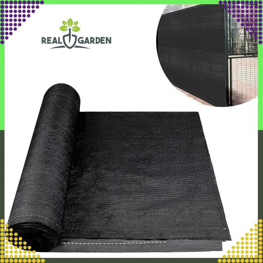 Siatka cieniująca i maskująca 1,5 × 25 m, 180 g/m², 95%, ochrona UV – czarna
