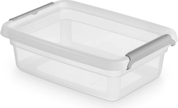 Basestore plastikowy pojemnik z pokrywką na klipsy 1 l