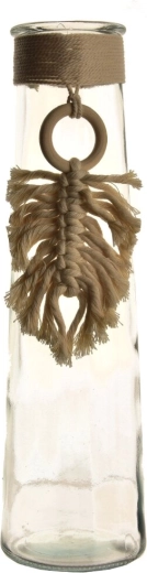 Szklany wazon Macramé 9 × 9 × 35 cm