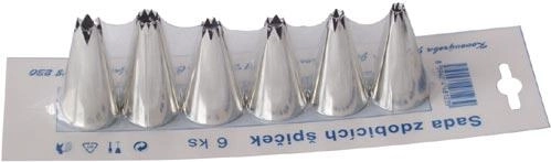 Zestaw metalowych końcówek do dekorowania z ocynowanego metalu, 6 szt.