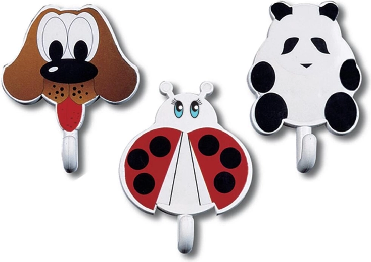 Samoprzylepne dziecięce haczyki – mix zwierzęcych motywów, 2 szt.