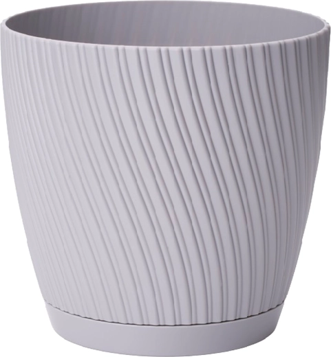 Doniczka MIKA ECO Recycled z podstawką 23 cm platyna