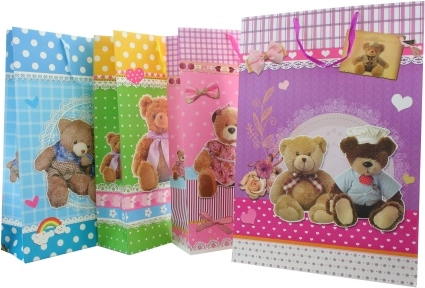 Kolorowa torba prezentowa – ekstra duża z misiami