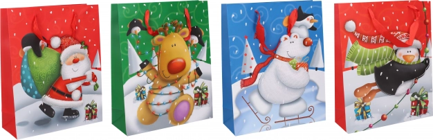 Torebka prezentowa S świąteczna 17,5 × 23,5 × 8 cm