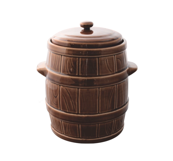 Hermetyczne ceramiczne naczynie do kiszenia 5 l z kołnierzem wodnym