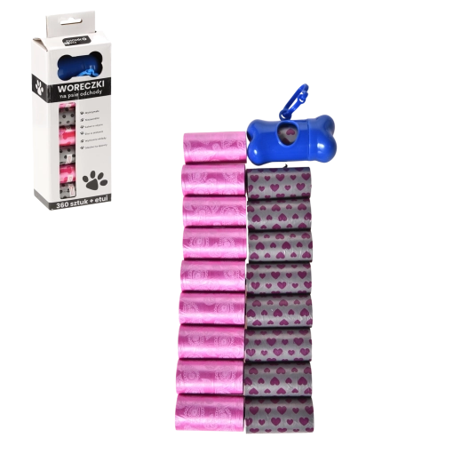 Worki na psie odchody z dozownikiem, 360 szt.