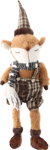 Świąteczny lisek z wiszącymi nogami 35 cm