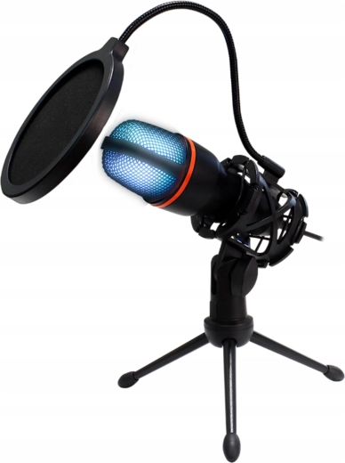 Studyjny mikrofon pojemnościowy USB BM-3000 z podświetleniem RGB