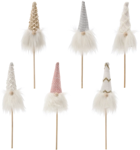 Świąteczny skrzat na patyczku do doniczki 24 cm