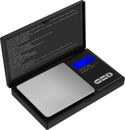 Ruhhy kieszonkowa cyfrowa jubilerska waga 200 g / 0,01 g z osłoną ochronną i LCD