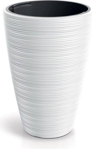 Donica Vena Round 34,9 cm biała z wkładem