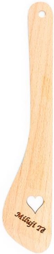 Drewniana łopatka TORO 30 cm z motywem Kocham Cię
