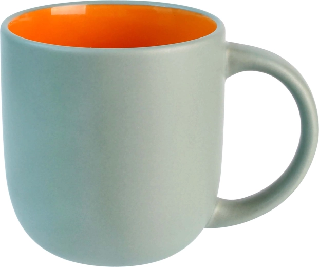 Ceramiczny kubek 435 ml zielono‑pomarańczowy