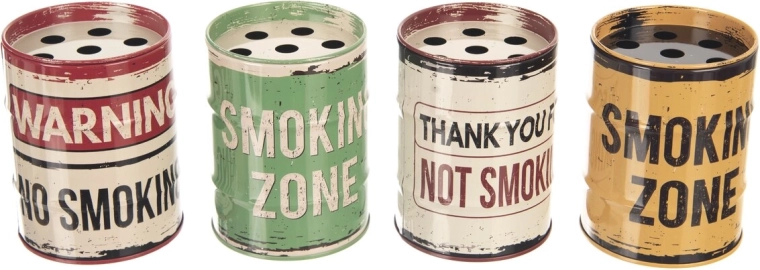 Metalowa popielniczka Smoking 8 cm (mix 4 wzorów)