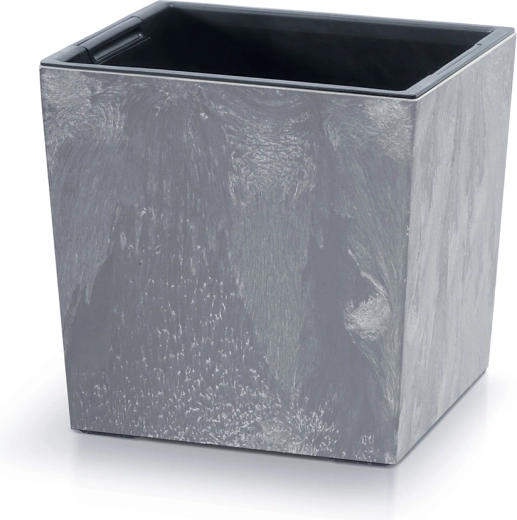 Donica URBI Square Low z efektem betonu, wkład 24 cm, marengo