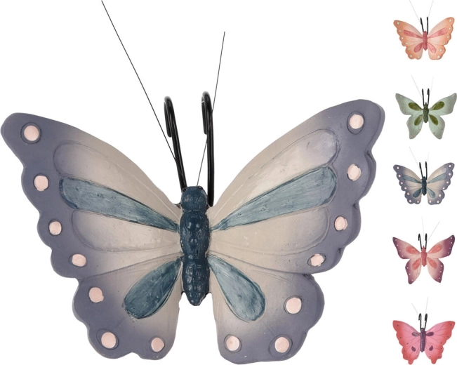 Zawieszana dekoracja motyl z poliresingu 13 × 10,5 × 5 cm – mix kolorów