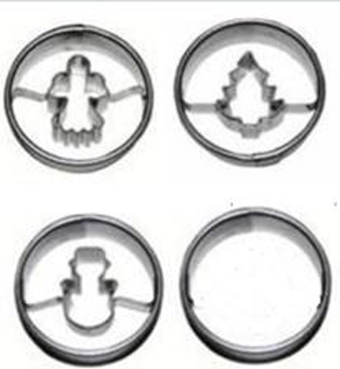 Foremki do ciastek TORO 4 cm – świąteczny zestaw, 4 szt.