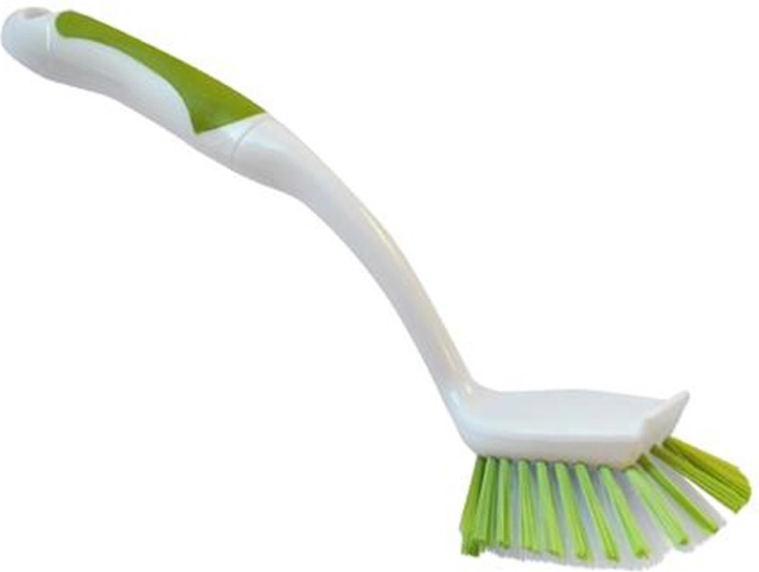 Owalna szczotka do naczyń TORO, biało‑zielona