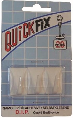 Samoprzylepne plastikowe haczyki, prostokątne, białe (3 szt.)