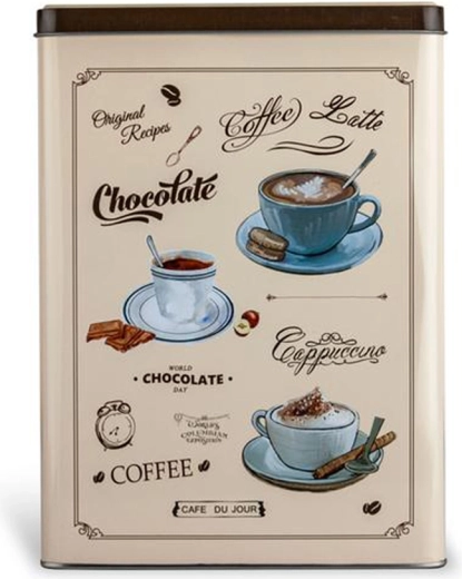 Puszka metalowa Café du Jour prostokątna 18 × 10 × 25 cm