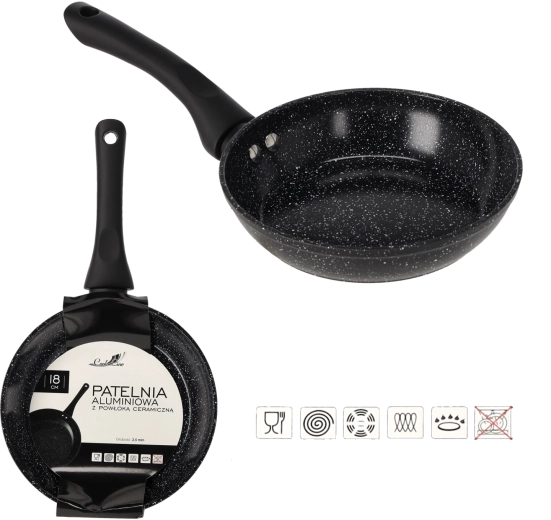 Aluminiowa patelnia 18 cm z ceramiczną powłoką do indukcji