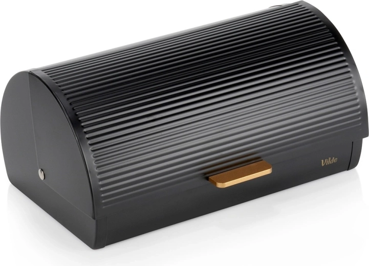 Metalowy chlebak czarny 39 × 28 × 18,5 cm