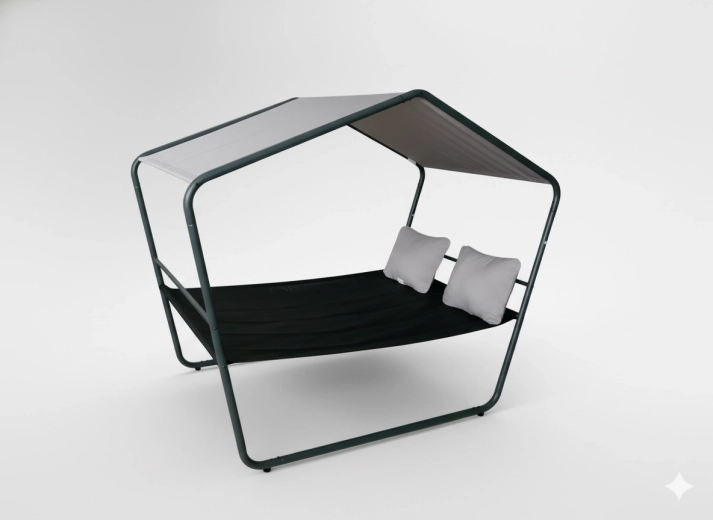 Ogrodowe podwójne leżak z daszkiem