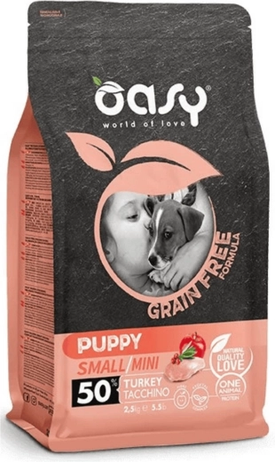 Oasy Grain Free Puppy Small/Mini karma z indykiem 2,5 kg