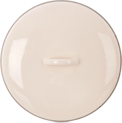 Emaliowana kremowa pokrywka 29 cm