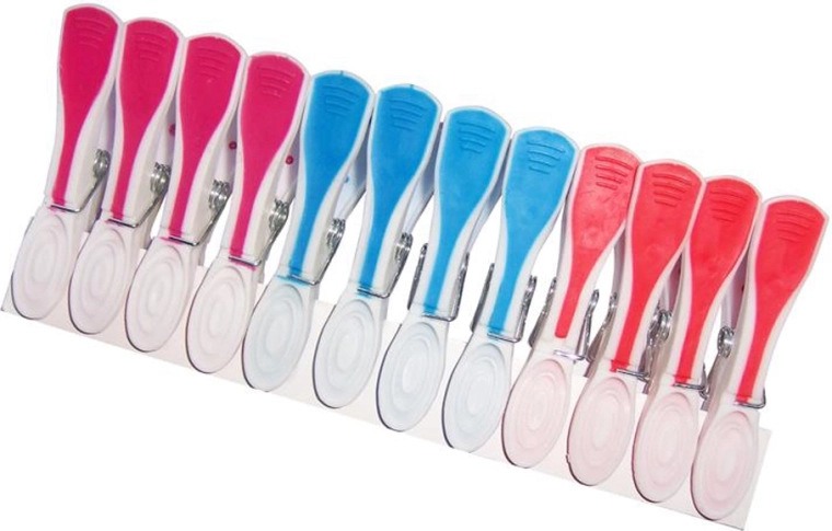 Plastowe antypoślizgowe klamerki do prania, 12 szt.