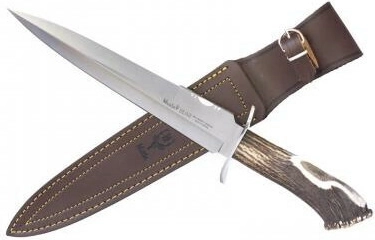 Muela Bear duży nóż myśliwski 24 cm, poroże jelenia, skórzane etui