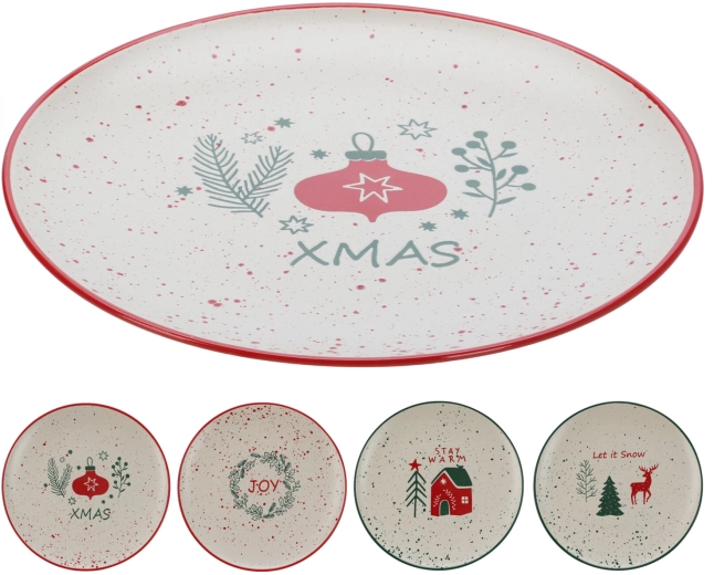 Świąteczny talerz z kamionki 26,5 cm