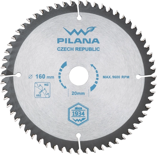 Tarcza pilarska PILANA 160 mm, 60 zębów, WZ do drewna