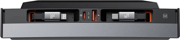 Rozdzielacz baseus t-space pro tesla z wysuwanymi kablami usb-c (czarny)